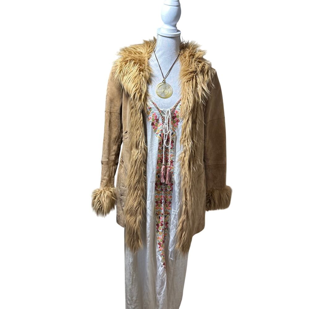 70s Boho Embroidered Maxi Dress (Gianni Bini)